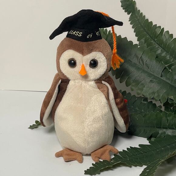 Vintage Rare Ty Beanie Baby Wise the Owl  Class of 98  Graduation - Picture 1 of 6